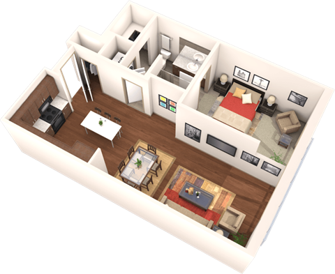 Veranda Highpointe Apartments Elbert 3D Floor Plan